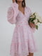 Сукня А-силуету рожева в принт | 6259510 | фото 5