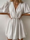 Платье А-силуэта белое в горох | 6259859 | фото 2