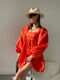 Платье А-силуэта оранжевого цвета | 6259878 | фото 5