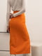 Юбка-миди оранжевая с фигурным вырезом | 6260051 | фото 4