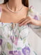 Платье А-силуэта белое в цветочный принт | 6260226 | фото 3