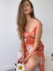 Сукня А-силуету помаранчева в принт | 6260379 | фото 8