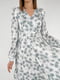 Платье А-силуэта белое в принт | 6260383 | фото 8