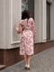 Платье А-силуэта розовое в принт | 6260390 | фото 2