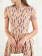 Сукня А-силуету коралового кольору в принт | 6261036 | фото 2