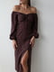 Платье А-силуэта цвета хаки в принт | 6261043 | фото 2