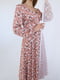 Сукня А-силуету пудрового кольору в принт | 6261046 | фото 2