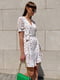 Платье А-силуэта белое в принт | 6261091 | фото 5