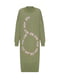 Платье-свитер цвета хаки с принтом | 6261736 | фото 2