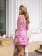 Платье А-силуэта розовое в принт | 6261859 | фото 4