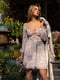 Платье А-силуэта молочного цвета в принт | 6261863 | фото 5