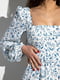 Платье А-силуэта белое в цветочный принт | 6261877 | фото 3