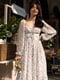 Платье А-силуэта белое в принт | 6261978 | фото 3