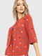 Блуза теракотового кольору в горошок | 6262246 | фото 3