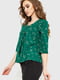 Блуза зеленая в принт | 6262257 | фото 3