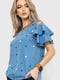 Блуза блакитна в горошок | 6262261 | фото 3
