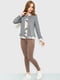 Блуза серо-пудрового цвета в принт | 6262308 | фото 2