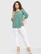 Блуза зеленая в принт | 6262324 | фото 2