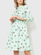Платье А-силуэта мятного цвета в принт | 6262471 | фото 2