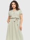 Платье А-силуэта светло-оливкового цвета | 6262480 | фото 2