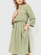 Сукня А-силуету оливкового кольору | 6262490 | фото 2