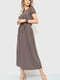 Сукня А-силуету коричнева | 6262491 | фото 3