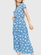Сукня А-силуету синя у горошок | 6262495 | фото 2