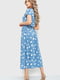 Платье А-силуэта синее в горошек | 6262495 | фото 3