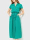 Платье А-силуэта зеленое в горошек | 6262499 | фото 2