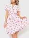 Платье А-силуэта розовое в принт | 6262507 | фото 2