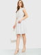 Платье А-силуэта молочного цвета в горошек | 6262523 | фото 2