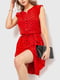 Платье А-силуэта красное в горошек | 6262528 | фото 2