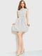 Платье А-силуэта молочного цвета в горошек | 6262535