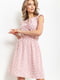 Сукня А-силуету пудрового кольору в горошок | 6262536 | фото 2
