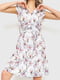 Платье А-силуэта молочного цвета в принт | 6262541 | фото 2