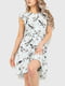 Платье А-силуэта молочного цвета в принт | 6262542 | фото 2