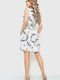 Платье А-силуэта молочного цвета в принт | 6262542 | фото 4