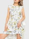 Платье А-силуэта желтое в принт | 6262545