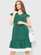 Платье А-силуэта зеленое в горошек | 6262552 | фото 2