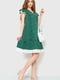 Платье А-силуэта зеленое в горошек | 6262552 | фото 3