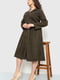 Сукня А-силуету кольору хакі | 6262580 | фото 3
