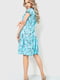 Платье А-силуэта бирюзового цвета в принт | 6262586 | фото 4
