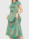Платье А-силуэта зеленое в принт | 6262595 | фото 2