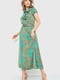 Платье А-силуэта зеленое в принт | 6262595 | фото 3