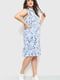 Сукня А-силуету блакитна в принт | 6262611 | фото 3