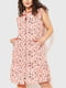 Платье А-силуэта персикового цвета в принт | 6262616 | фото 2