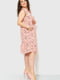 Платье А-силуэта персикового цвета в принт | 6262616 | фото 3
