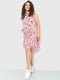 Платье А-силуэта розовое в принт | 6262617 | фото 2