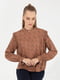 Блуза коричневая с принтом | 6263779 | фото 2