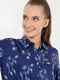 Рубашка синяя с цветочным принтом | 6263867 | фото 2